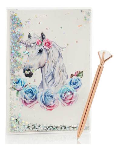 Cuaderno Unicornio Juego Boligrafo Escritura Lindo Diario