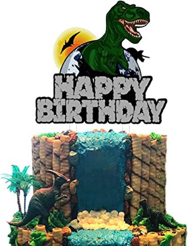 Decoración Para Tarta De Cumpleaños De Dinosaurio