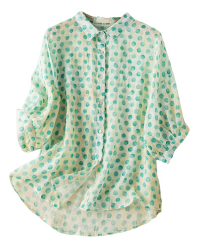 Blusa Casual De Manga Corta Con Cuello Redondo De Moda Para