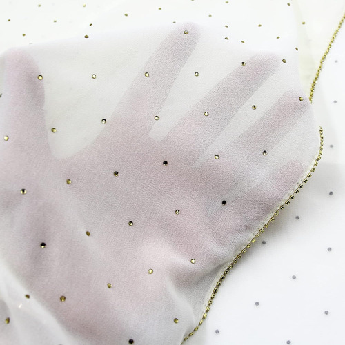 Pashmina Larga De Chiffon Suave Con Brillantes Mujer