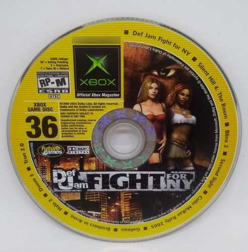 Xbox Official Magazine Game Disc 36 Demo Def Jam Fight Ny