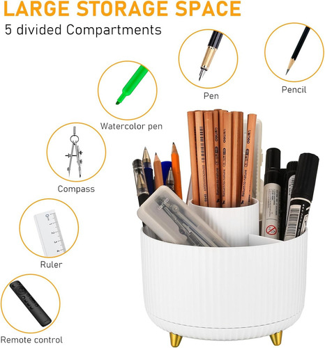 Organizador De Cosméticos Giratorio De Plástico Blanco
