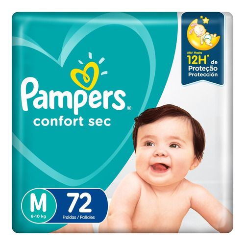 Pañales Pampers Confort Sec Max  M x 72 unidades