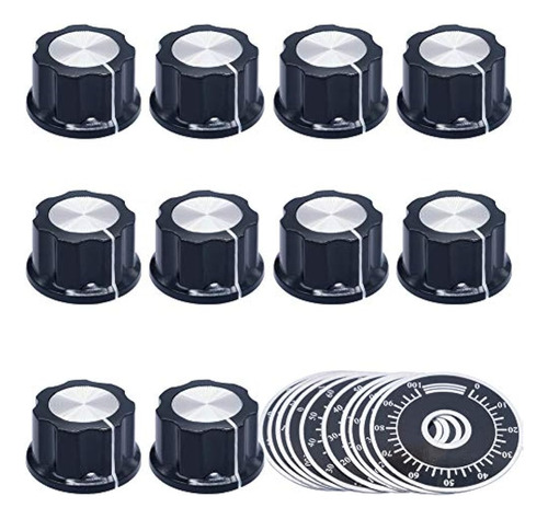 Mxuteuk 10pcs Perilla De Control De Potenciómetro Negro Volu