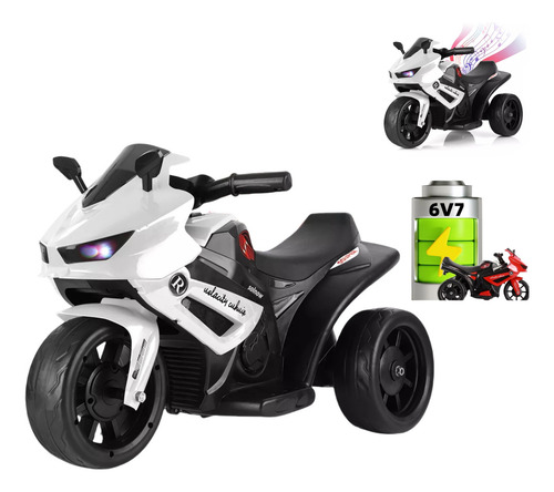 Triciclo Eléctrico Y Recargable 6v Para Niños Color Blanco