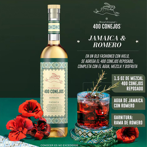 Pack De 2 Mezcal 400 Conejos Reposado 700 Ml