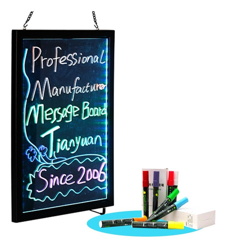 Pizarra Publicitaria Led 80*60 + Caja De 8 Plumones
