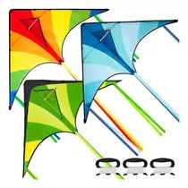Comprar Cometas Delta Grandes De 3 Colores Para Niños De 80 Metros