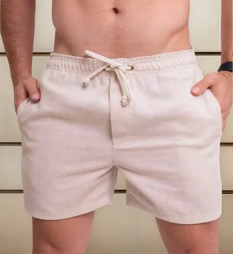 Short Masculino Linho Bermuda Casual Premium Verão Estilo - R$ 34,9
