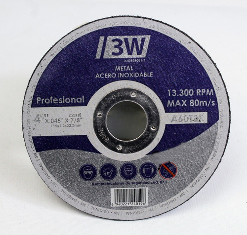 Disco De Corte Metal/inox 4 1/2 Cd 3w