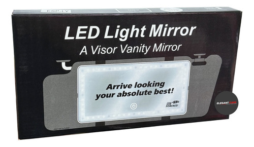 Espejo Retrovisor Con Led Para Visera De Auto Recarglable