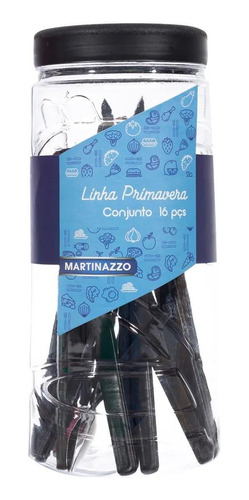 Conjunto De Talheres 24 Peças Martinazzo - Preto
