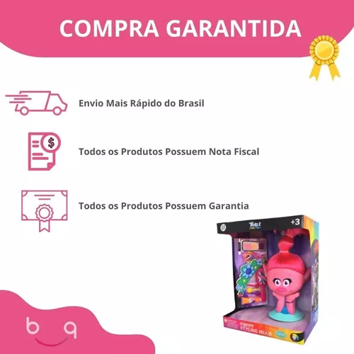 Boneca busto poppy trolls original faça penteados com + 20