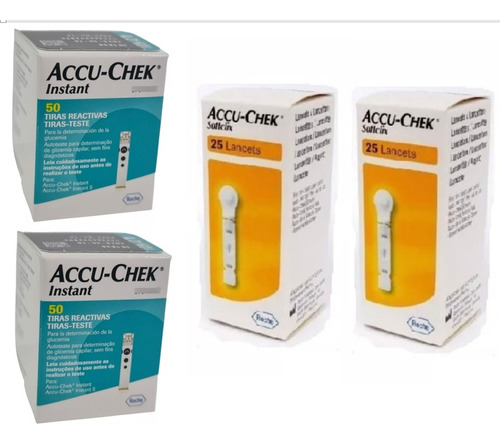 100 Tiras Reactivas Accu-chek Instant + 100 Lancetas