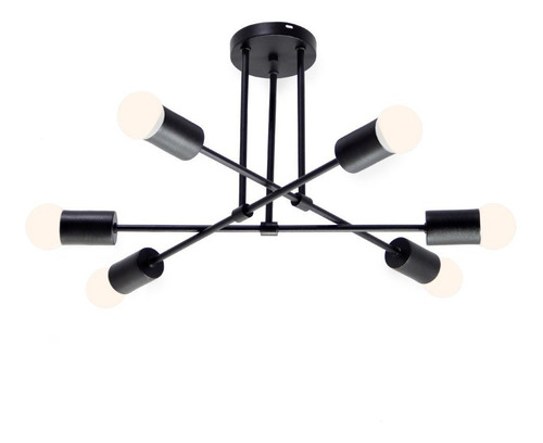 Imagen 1 de 4 de Lámpara araña de techo Gioluce Plafón araña escandinavo industrial spa color negro 220V