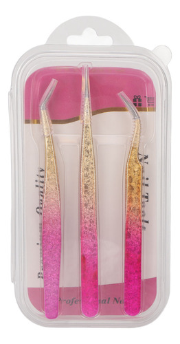 Pinça De Unhas Retas, 3 Peças, Pinça Artística, Curva De Aço