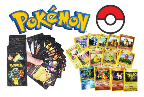 Cartas Pokémon Pack 30 Originales + 10 Negras +1grande