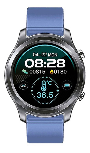 Imagen 1 de 2 de Smartwatch Noga NG-SW05 1.3" caja de  metal  plateada, malla  azul de  tpu