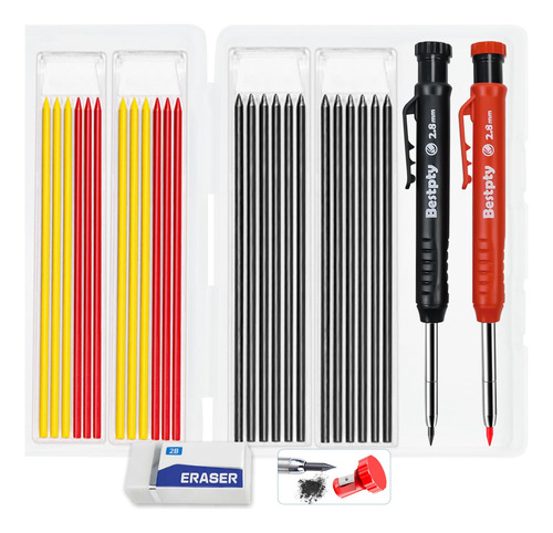 Lápices De Carpintero Marca Xyz Modelo Abc Con Sacapuntas Color Del Trazo