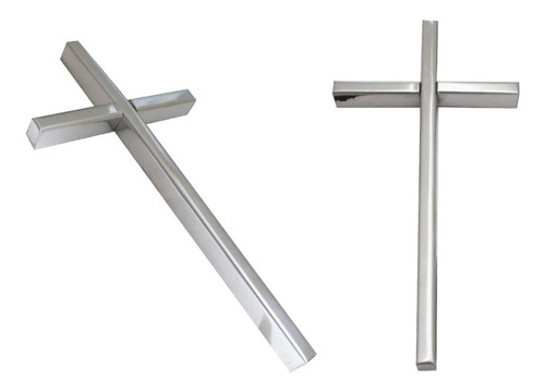 Imagen 3 de 4 de Cruz De Acero Inoxidable Para Cementerio, 14cm. Lapidas.