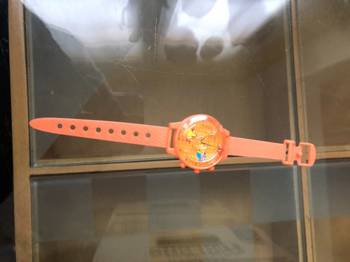 Reloj  Juguete Naranja Con Peces Y Bolitas 19cmx3,5cm