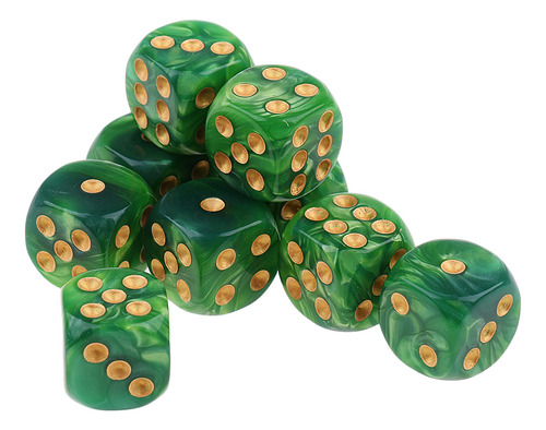 10 Piezas D6 Dados De Verde Amarillo Verde Amarillo 16mm