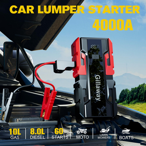 Car Jump Starter Gillaway 001b 4000a Para 10l A Gás 8l A Die