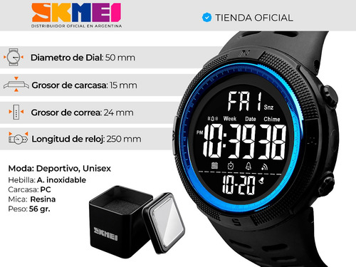 Imagen 7 de 8 de Reloj Hombre Skmei 1251 Sumergible Digital Alarma Cronometro