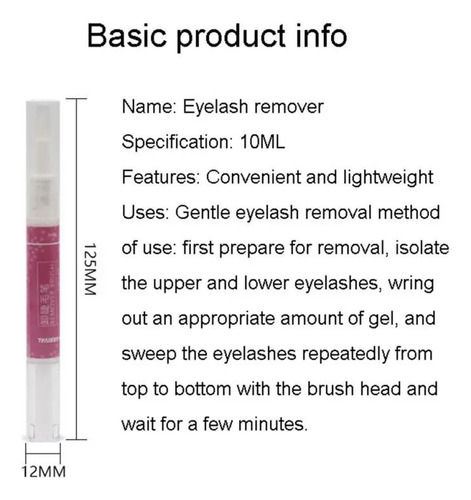 Extensiones De Pestañas Removedor Cepillo Gel Profesional Transparente