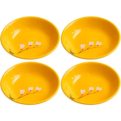 Sizikato 4pcs Colorful Porcelain Placa De Aperitivo, Dkcns