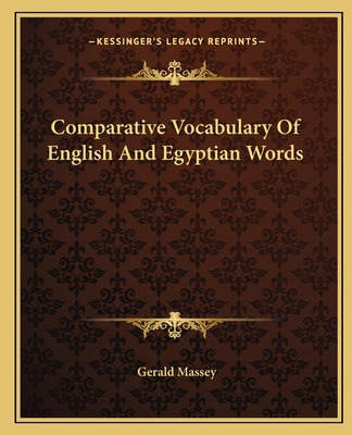 Libro Comparative Vocabulary Of English And Egyptian Word...