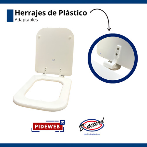 Asiento Tapa Inodoro Daccord Apto Amal Reforzada Blanco