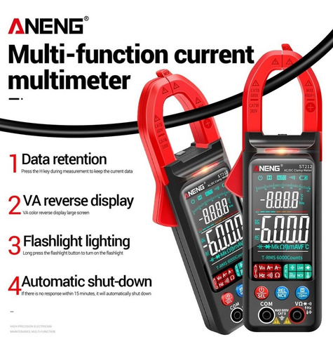 Párr.. Pinza Amperimétrica Aneng St212, Multímetro Digital I