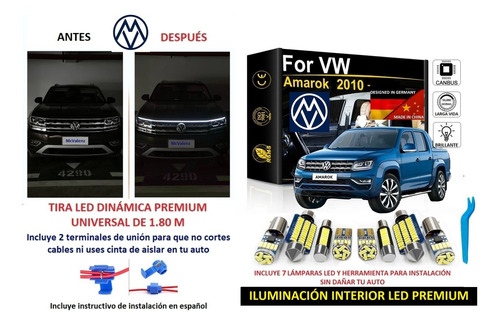 Tira Led Dinámica Secuencial Drl Y Luces Led Interior Amarok