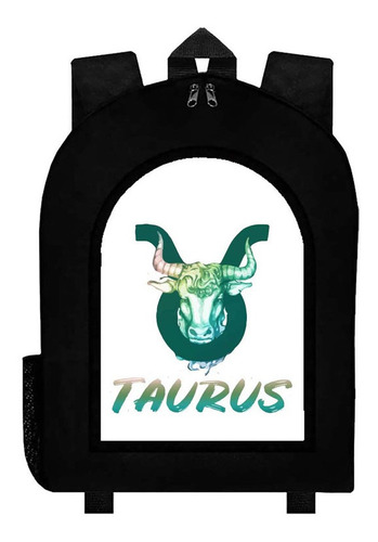 Mochila Negra Zodiaco Tauro Art#ar13