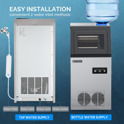 Máquina De Hielo Comercial Acero Inoxidable Automática 110 L Color