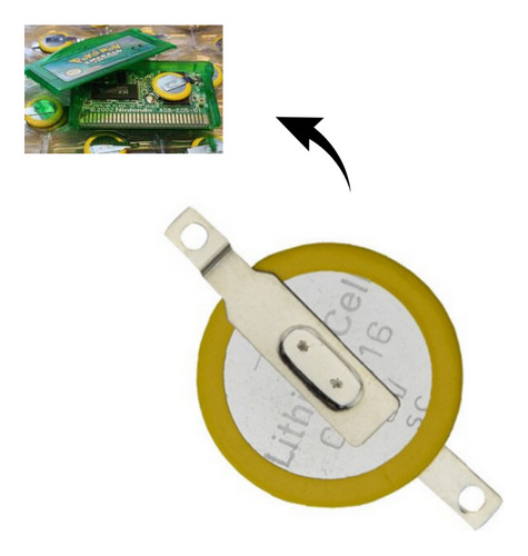 Pila Batería Cr 1616 Aletas Para Cartuchos Gameboy Gba Gbc