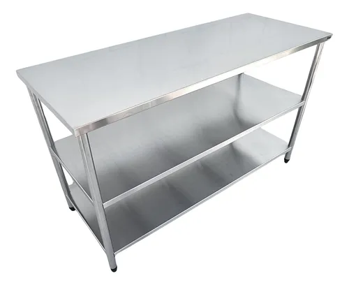 comprar Mesa Auxiliar De Inox Hospitalar 160x50x90 2 Prateleiras
