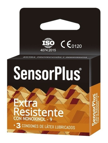 Sensor Plus Extra Resistente Nonoxinol-9 Preservativos 3 Un