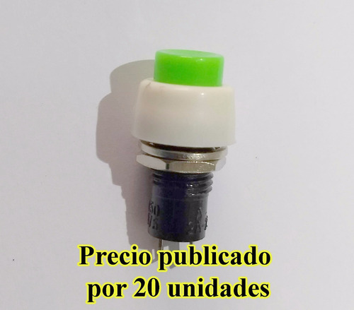 Remate Pulsador Electricidad 250v 2a De Empotrar Rosca 9mm