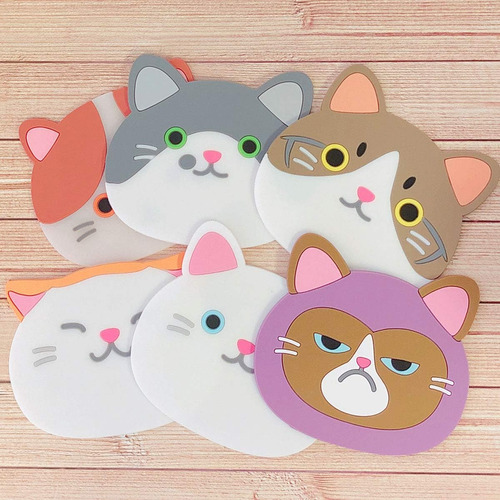 Wrapables Posavasos De Silicona Con Diseño De Gato Para Vaso