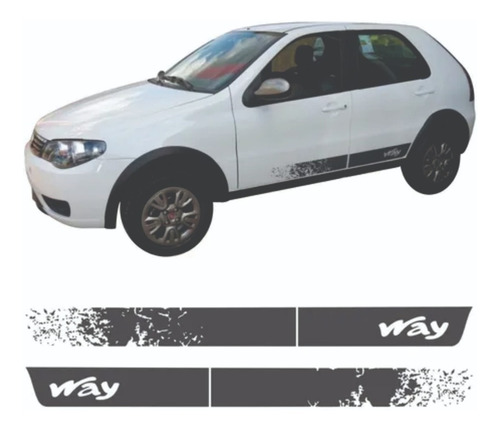 Imagem 1 de 3 de Adesivo Faixa Lateral Fiat Carro Palio Way 2015 2016