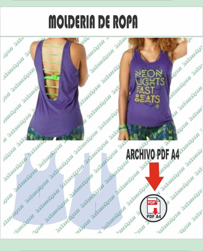 Molderia Imprimible En Pdf A4 Musculosa Mujer Espalda Escote