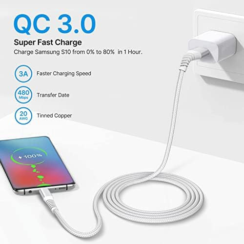 Cable Usb Tipo C 6ft 2pack Cable De Carga Rápida Usb C Carga
