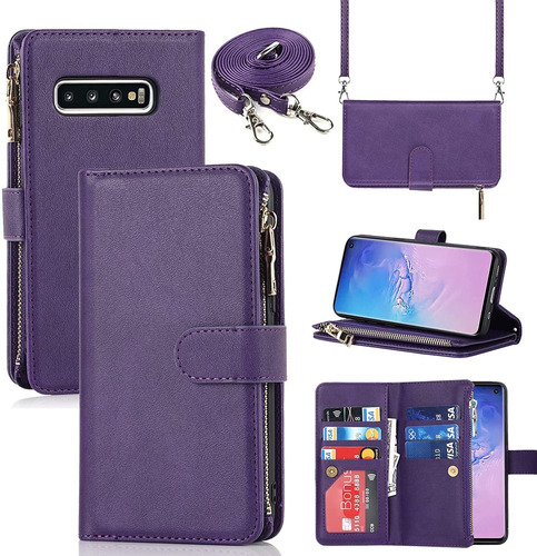 Funda Para Samsung Galaxy S10 / Violeta Con Tarjetero