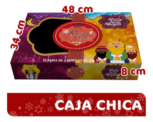 Caja Para Rosca De Reyes Chica Paq. 50 Pzas