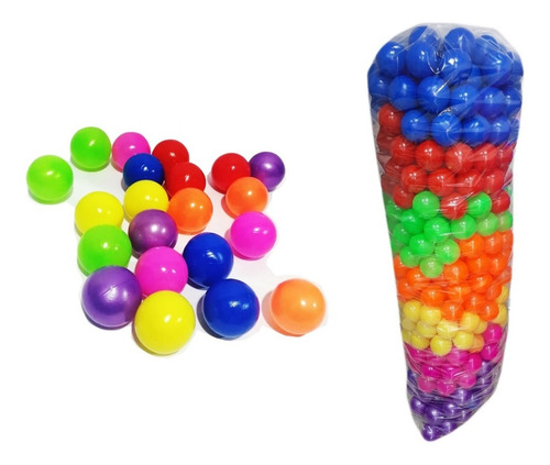 Imagen 3 de 4 de Bolsa De 300 Pelotas Para Piscina Nacaradas De Colores