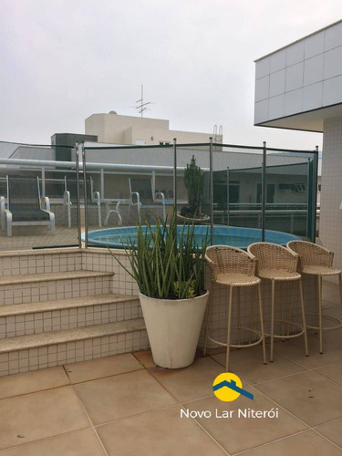 Imagem 2 de 15 de Excelente Cobertura Linear Alto Padrão Frente Mar 4 Quartos 3 Vgs Piscina - 240