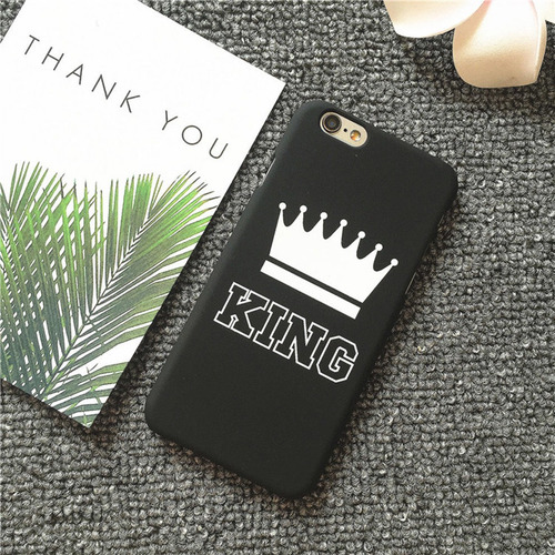 Moda King Queen Lovers Telefone Móvel Pc Scrub Capa Su
