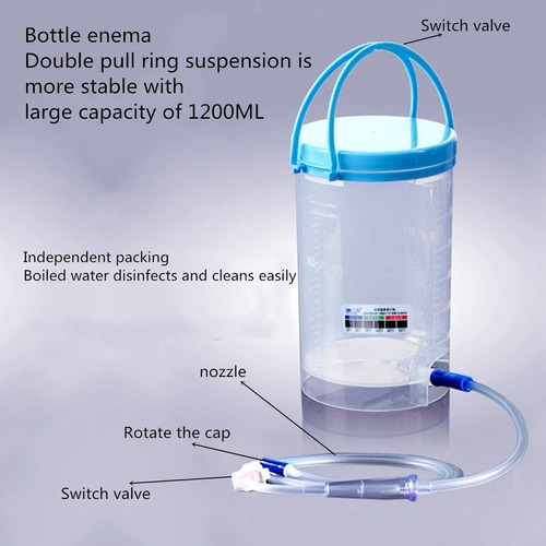 Kit De Enema Reutilizable De 1200 Ml Limpieza De Colon Ducha
